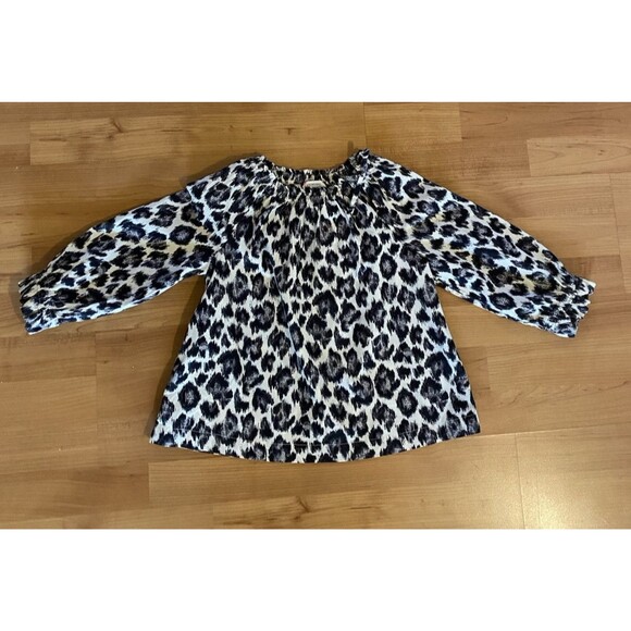 Crewcuts Girls Black White Leopard Print Popover Cotton Top Kids Size 7 - Picture 4 of 9